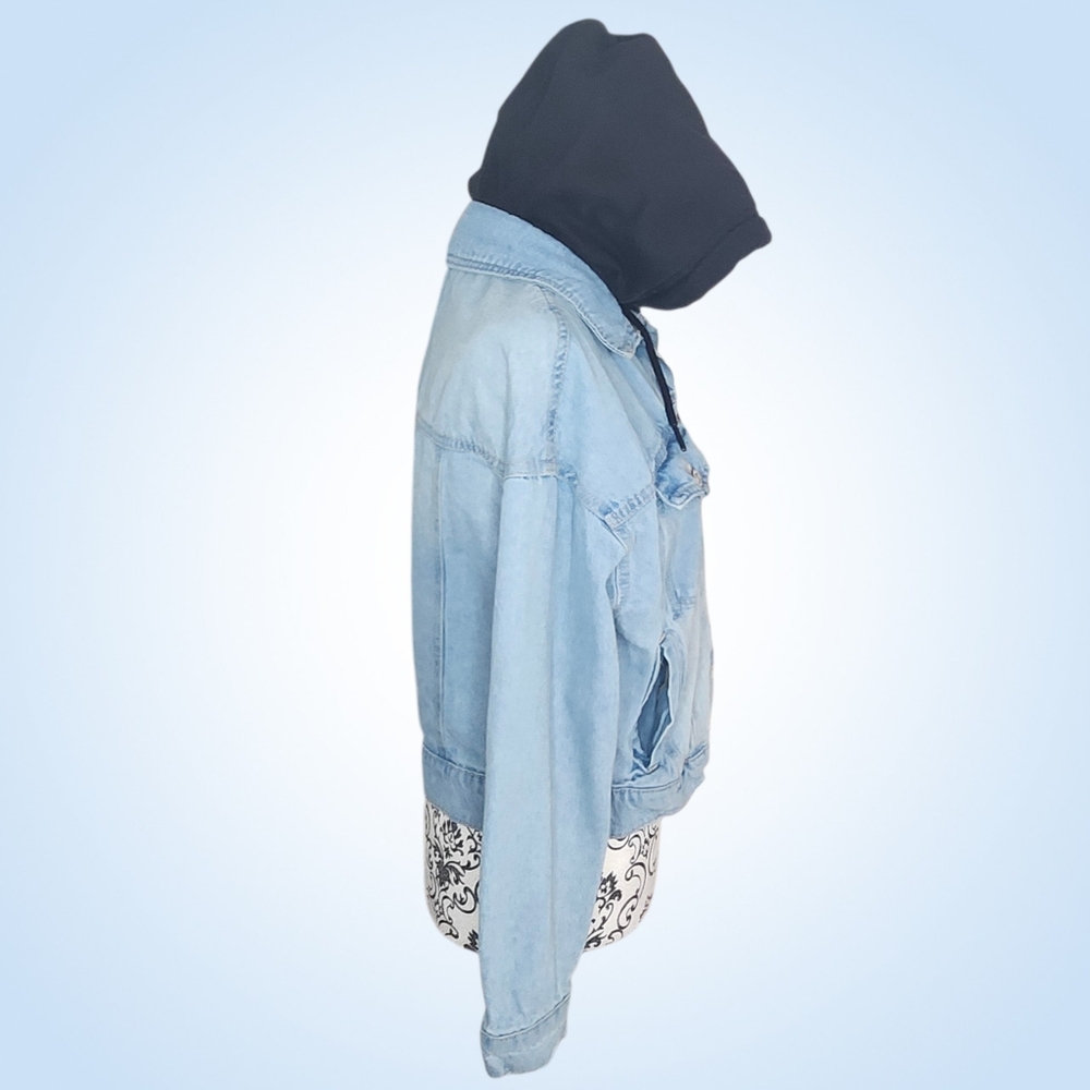 EIGHTYTWO Cropped Denim Jacket With Hood - Small - Picture 3 of 8